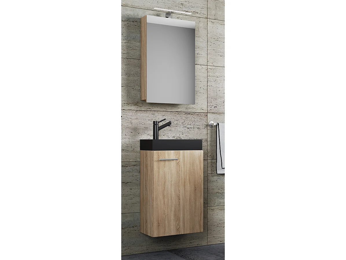 Bathroom furniture washbasin Slito Sonoma Oak H. 130 x W. 41 x D. 22 cm