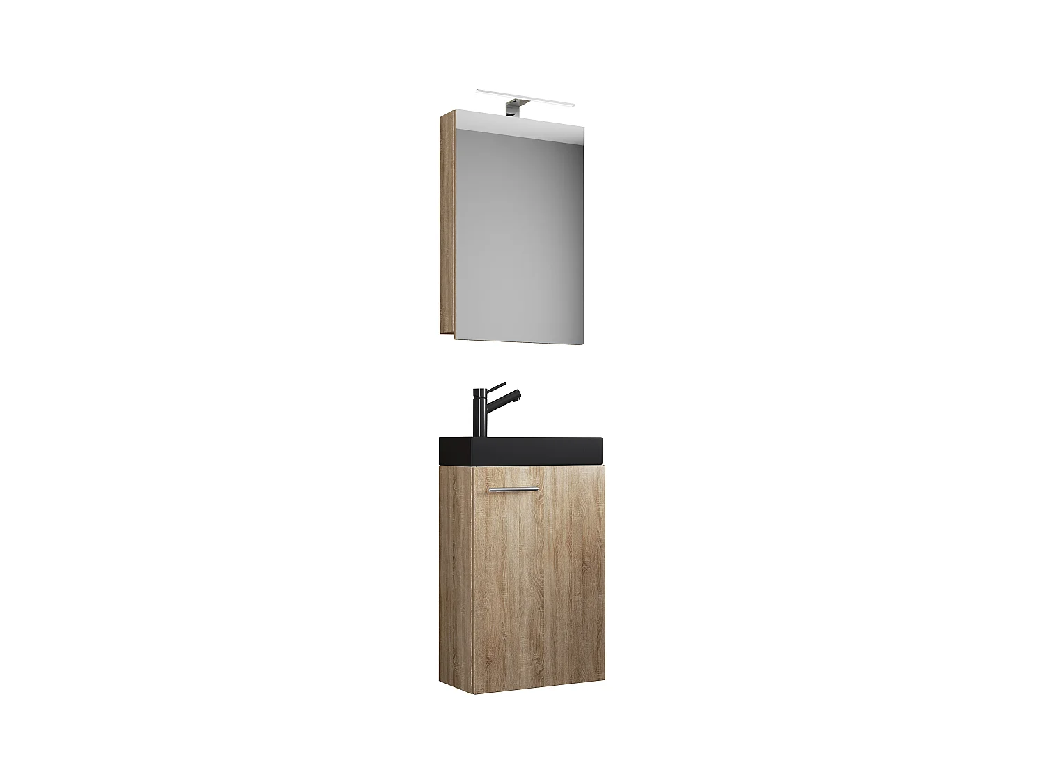 3tlg Waschtisch Slito SC Toilette schmal Schwarz