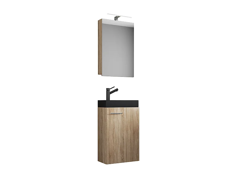 3tlg Waschtisch Slito SC Toilette schmal Schwarz