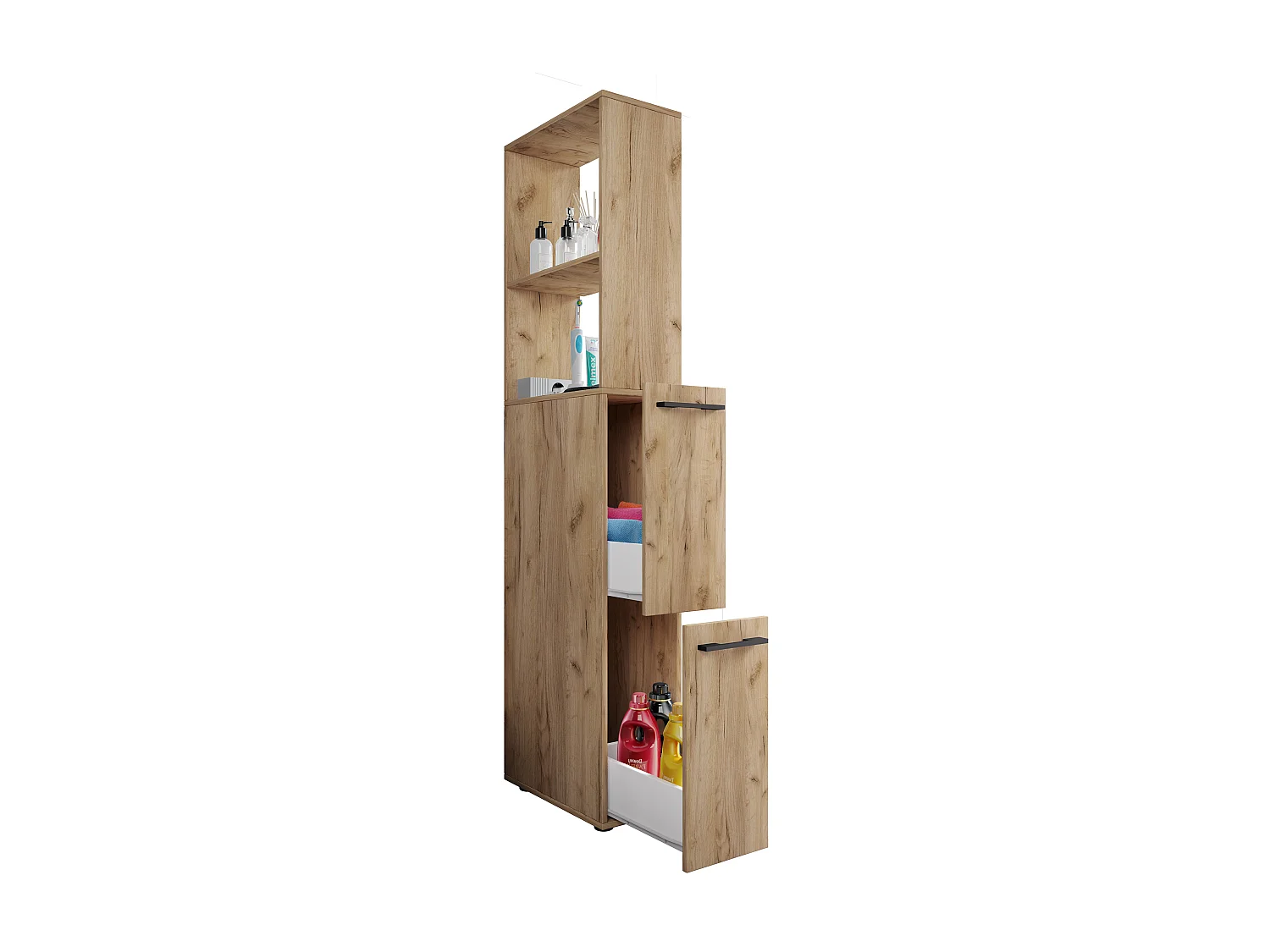 Houten badkamermeubel niche kast Sadilo XL