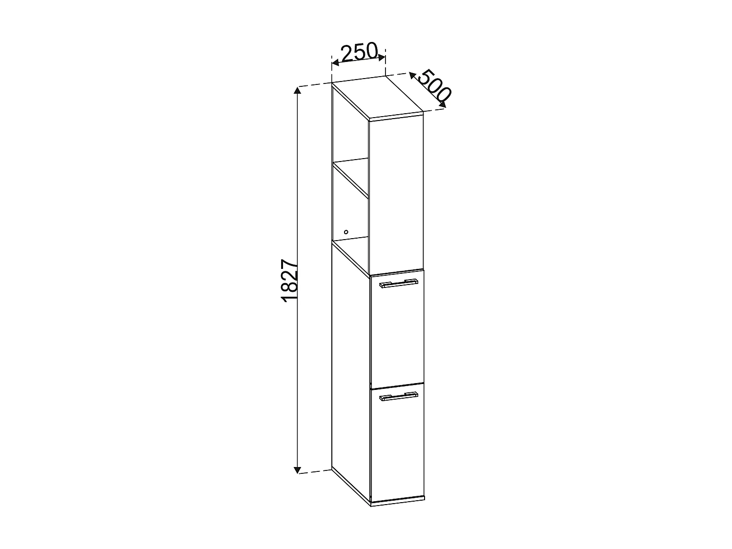 Houten badkamermeubel niche kast Sadilo XL