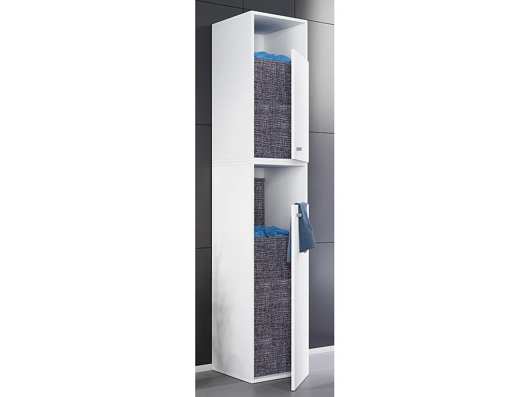 Bathroom furniture high cabinet Dreso White H. 184 x W 35x D. 39 cm