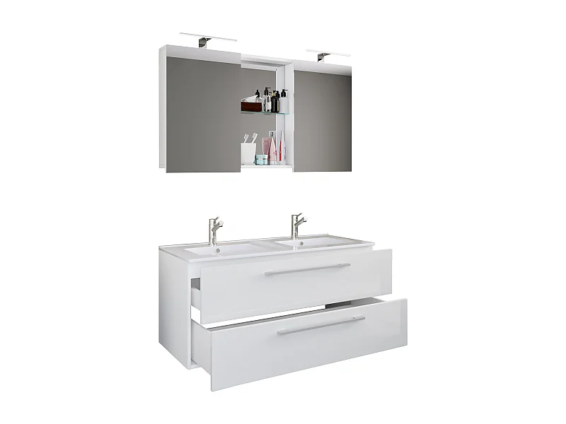 Bathroom furniture washbasin Budasi White H. 127 x W. 112 x D. 46 cm