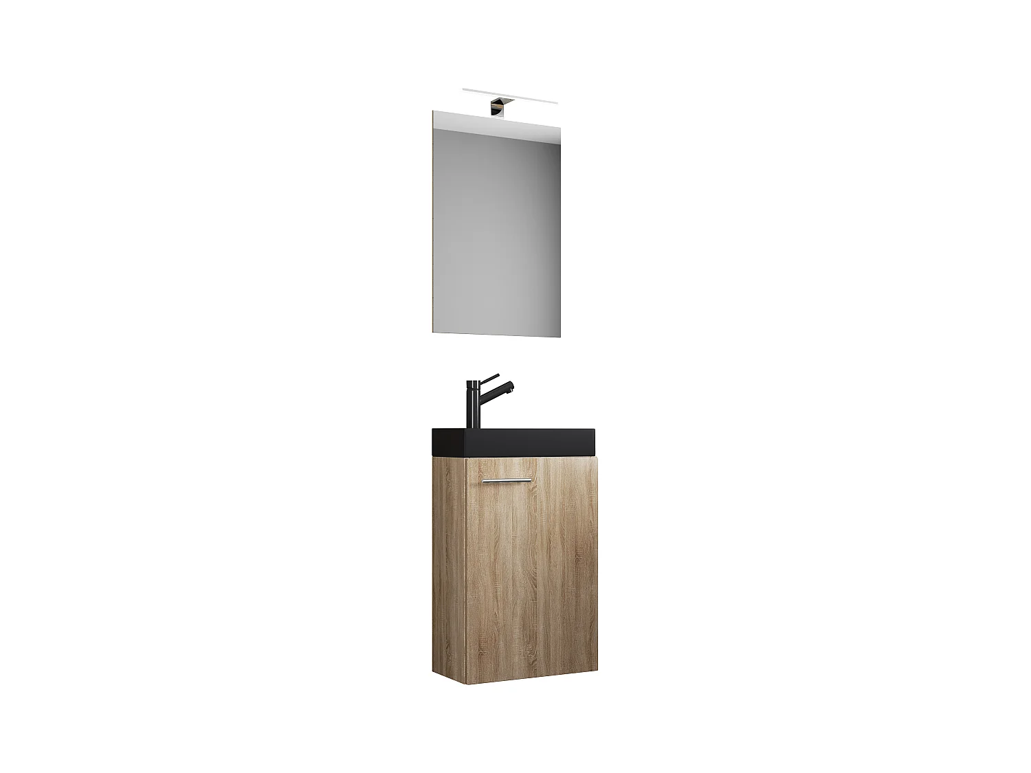 3tlg Waschtisch Slito SP Toilette schmal Schwarz