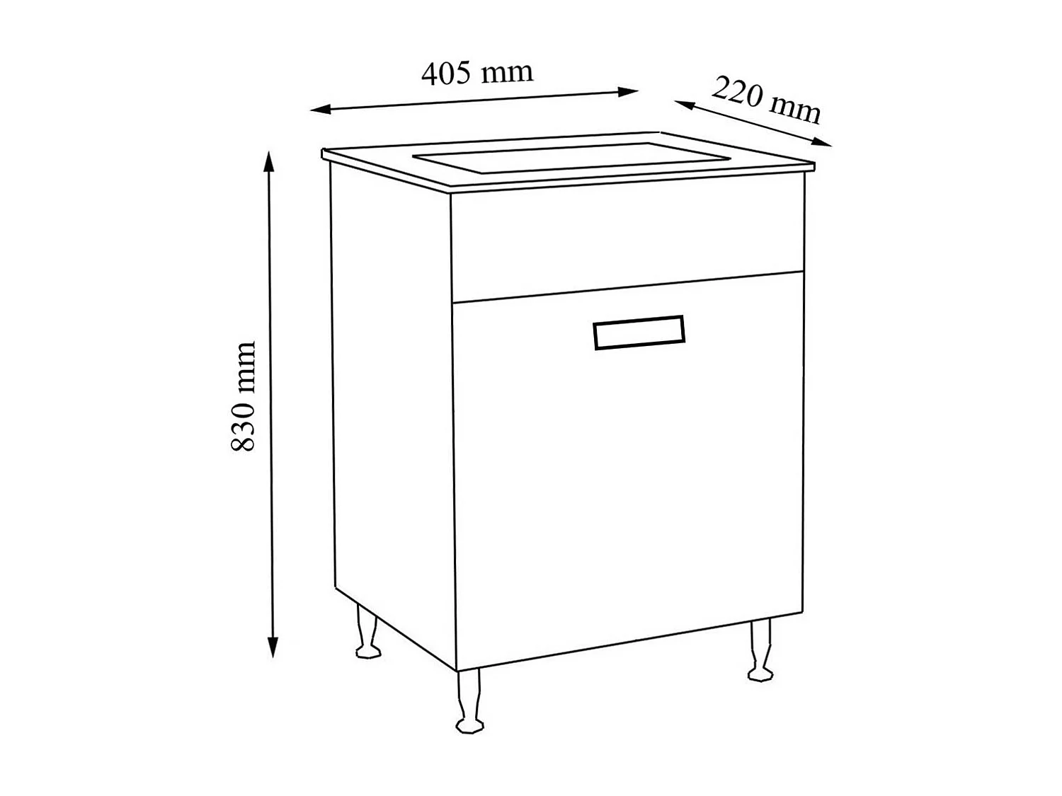 Bathroom furniture washbasin Casalo White H. 83 x W. 41 x D. 22 cm