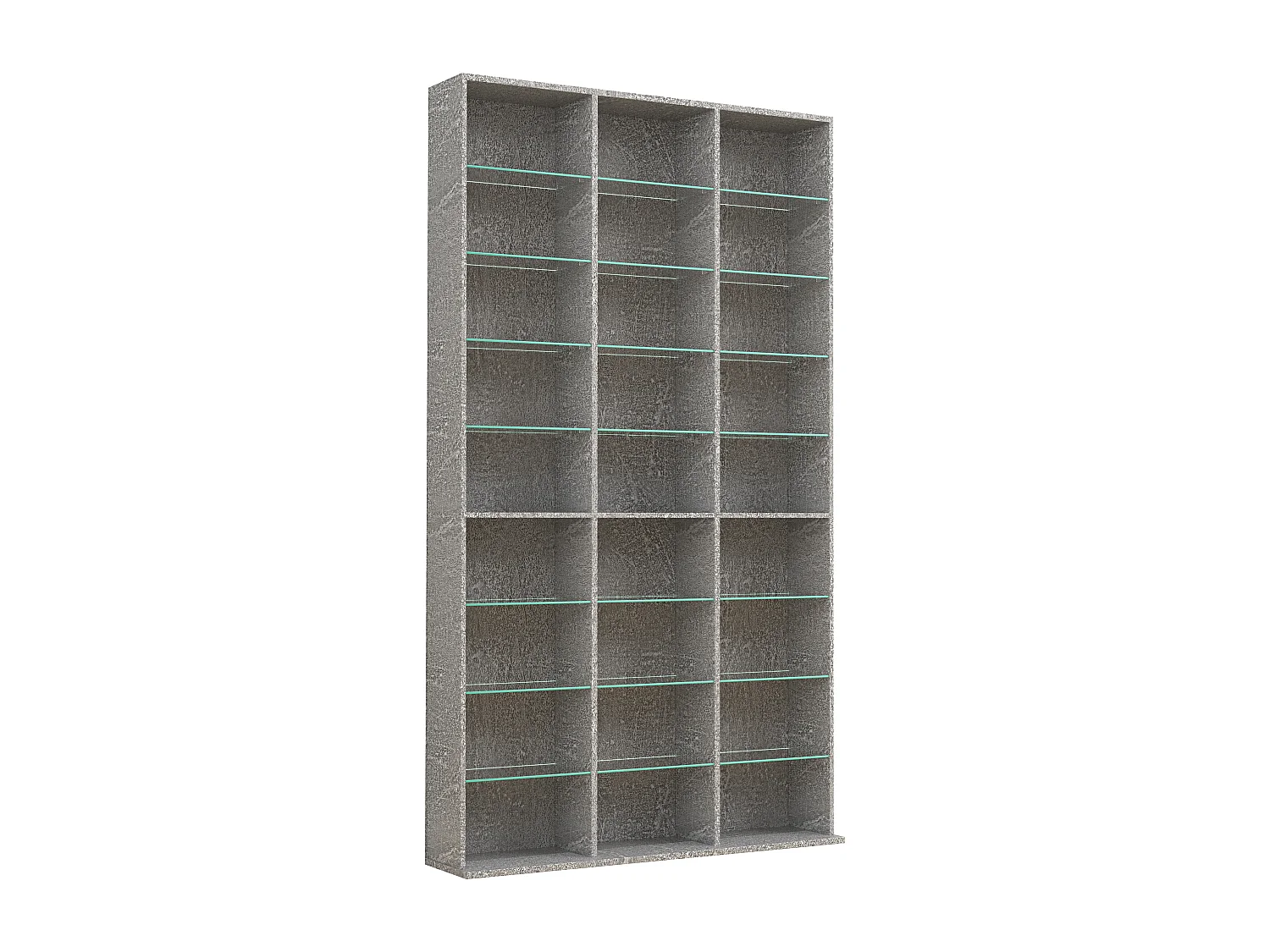 VCM Madeira CD DVD Prateleira Estante Sala Divisor Decoração Prateleira Vidro Zilas XL (Óptica de Concreto)