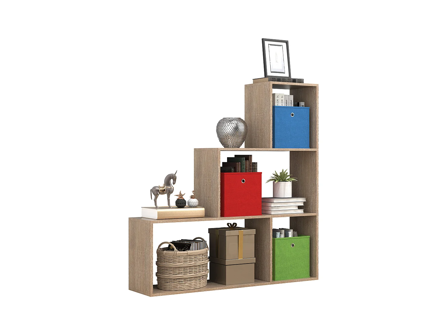 Holz Regal Raumteiler Standregal Bücher Dubila M