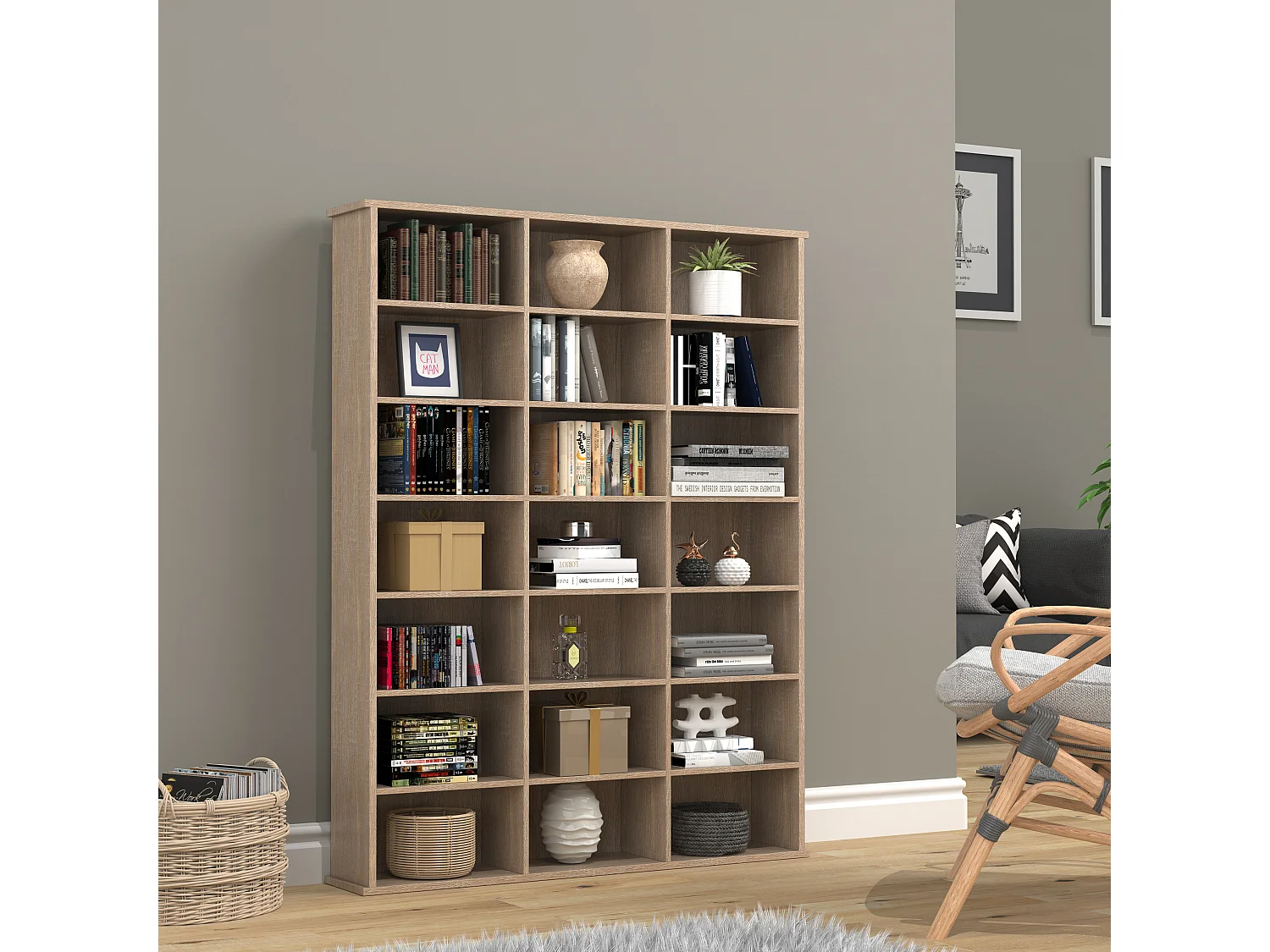Stand Rack Megosa Sonoma Oak H. 136 x W. 105 x D. 19 cm