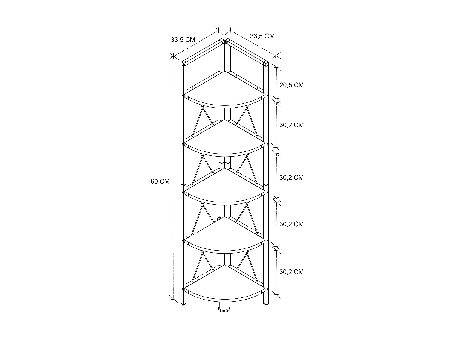 Stand Rack Insasi Anthracite H. 160 x W. 34 x D. 34 cm