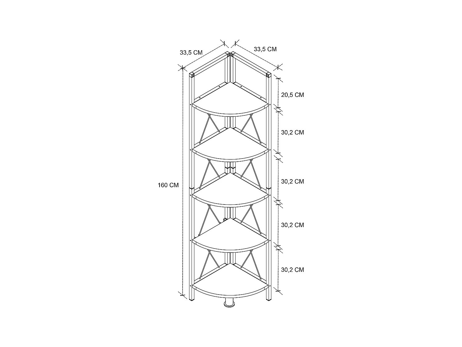 Stand Rack Insasi Anthracite H. 160 x W. 34 x D. 34 cm