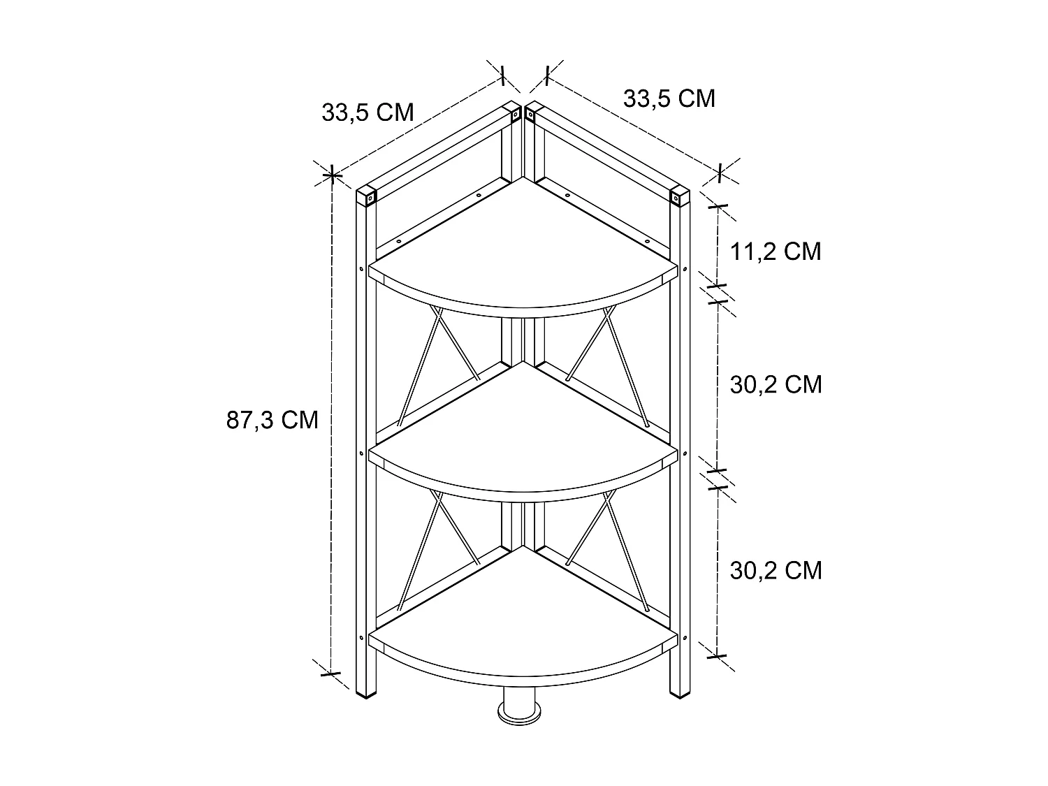 Stand Rack Insasi White H. 87 x W. 34 x D. 34 cm