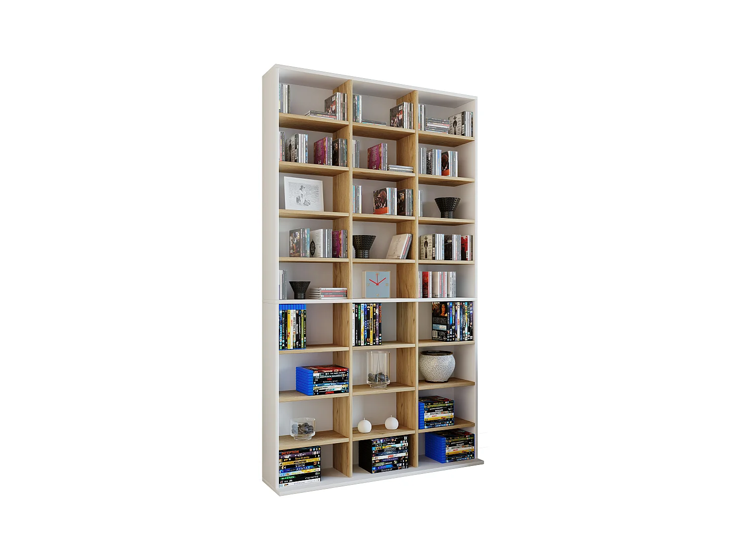 Stand Rack Megosa White / Honey oak H. 181 x W. 102 x D. 23 cm