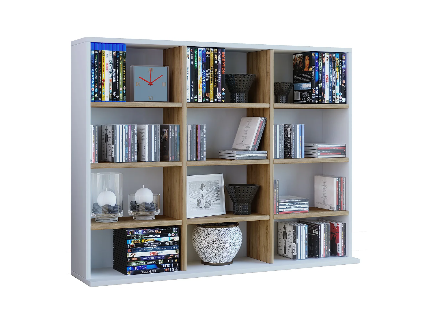 Holz CD DVD Standregal Bücherregal Regal Megosa L