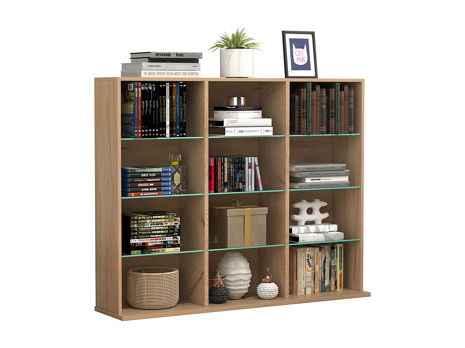 Holz CD DVD Standregal Bücherregal Regal Zilas L