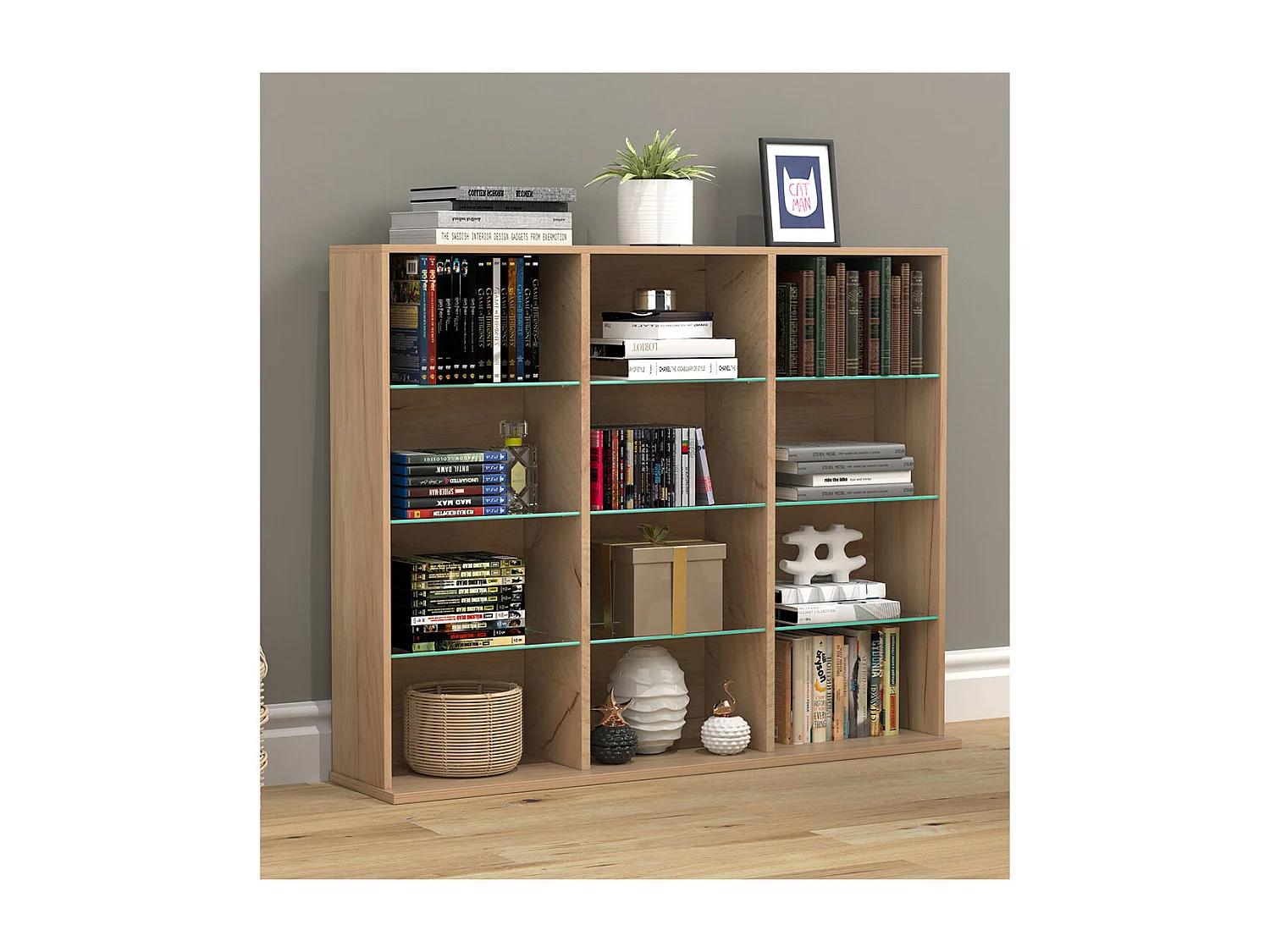 Holz CD DVD Standregal Bücherregal Regal Zilas L