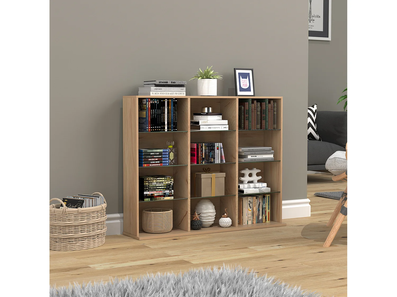 Holz CD DVD Standregal Bücherregal Regal Zilas L