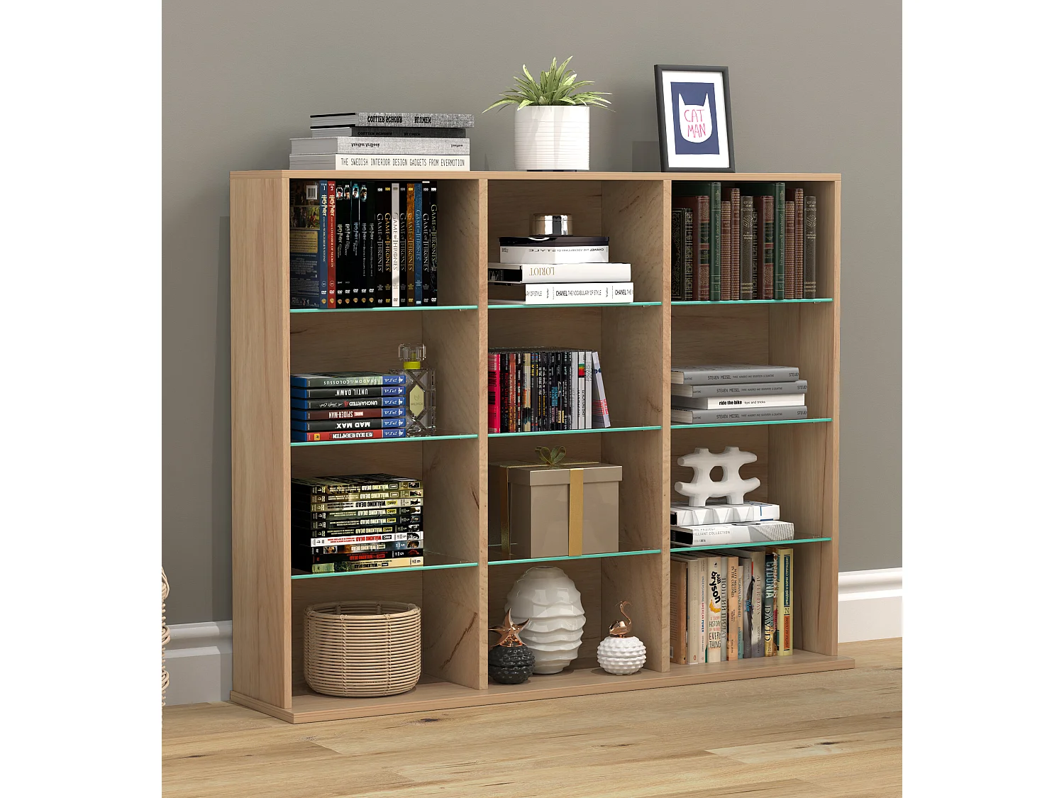 Holz CD DVD Standregal Bücherregal Regal Zilas L