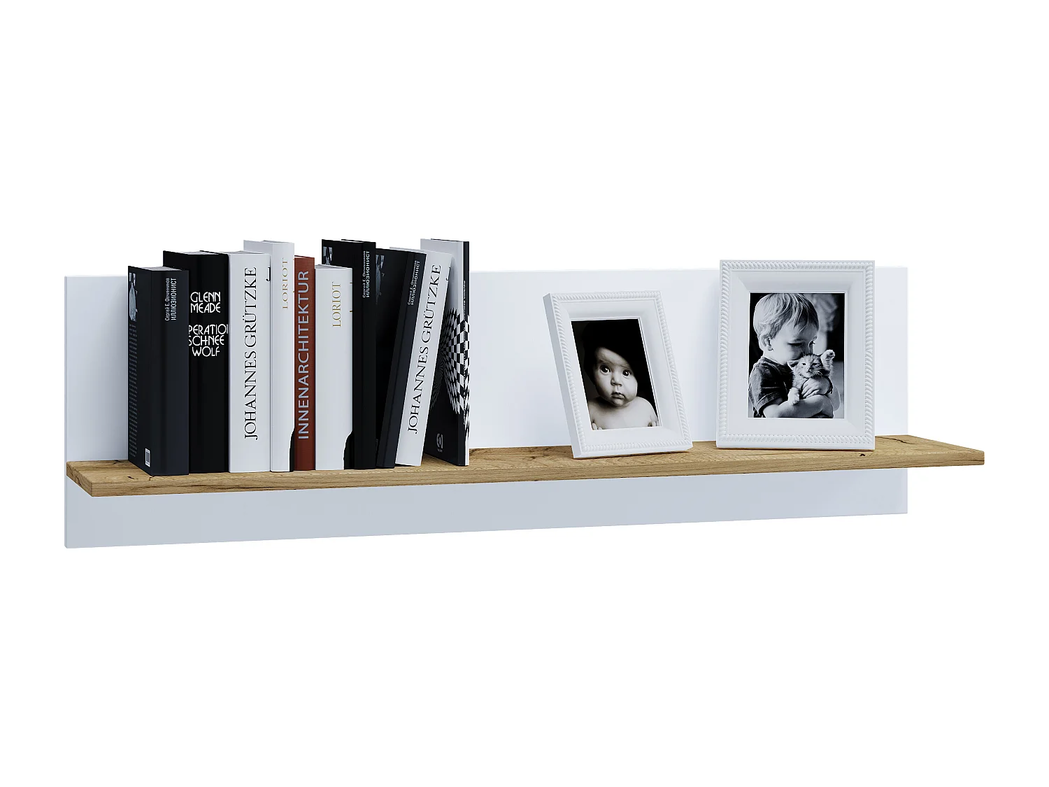 Wall Rack Usilo White / Honey oak H. 30 x W. 102 x D. 20 cm