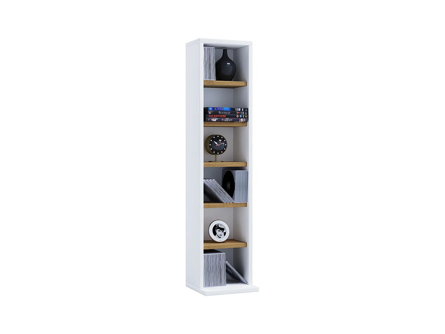 Stand Rack Elementa White / Honey oak H. 92 x W. 21 x D. 20 cm
