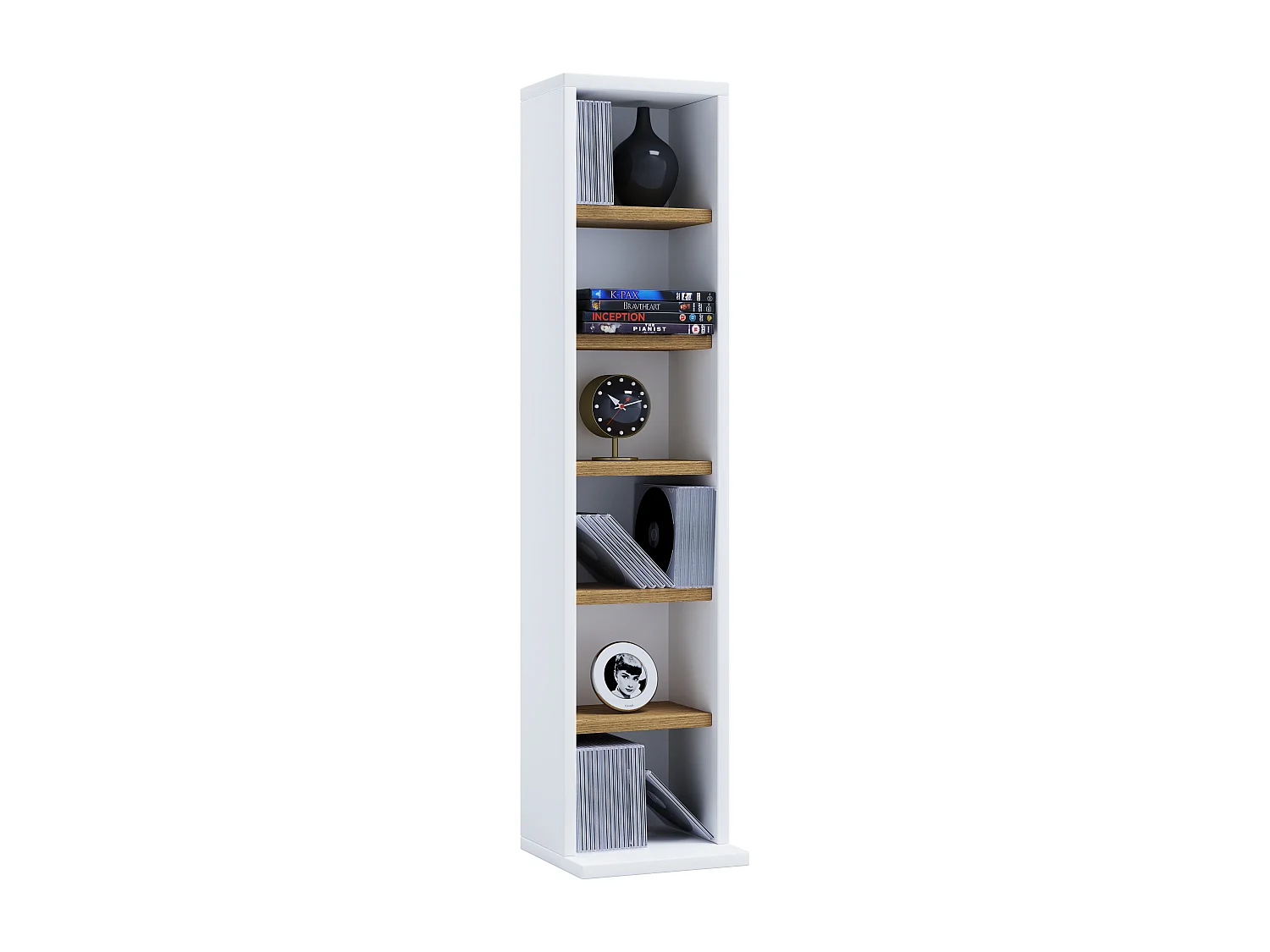 Stand Rack Elementa White / Honey oak H. 92 x W. 21 x D. 20 cm