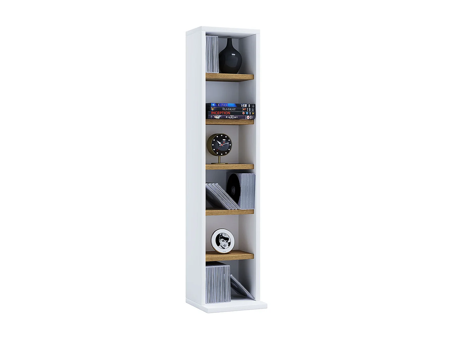 Stand Rack Elementa White / Honey oak H. 92 x W. 21 x D. 20 cm