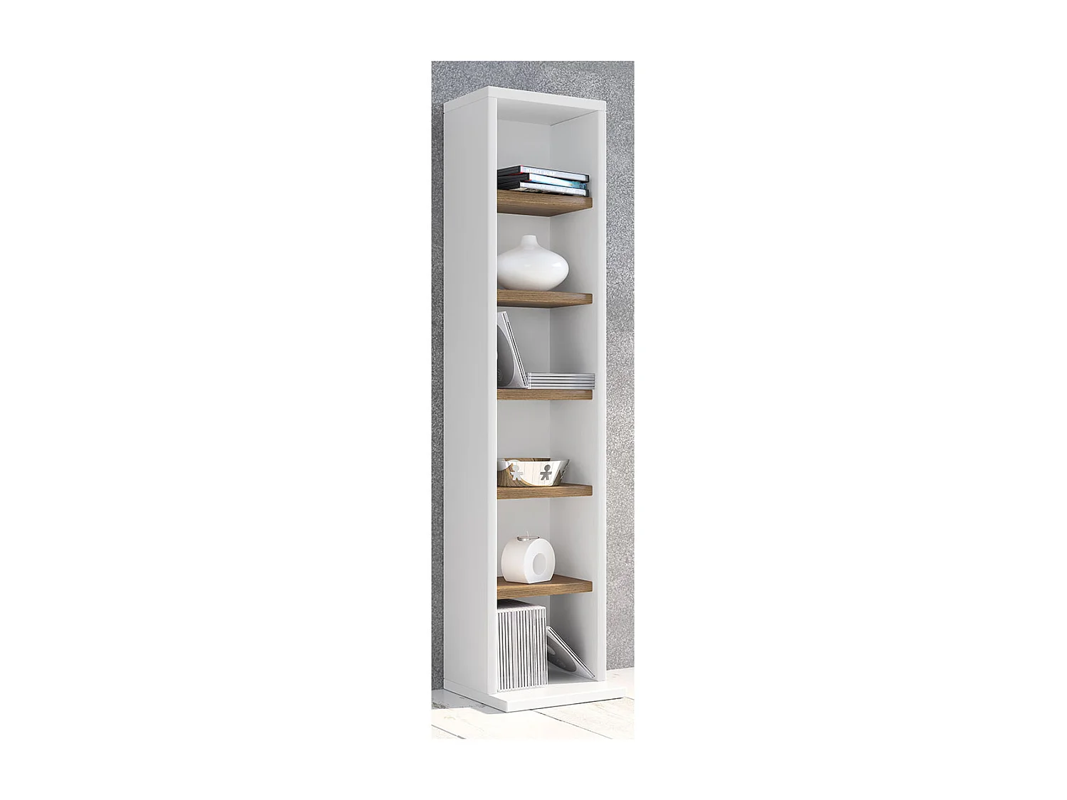 Stand Rack Elementa White / Honey oak H. 92 x W. 21 x D. 20 cm