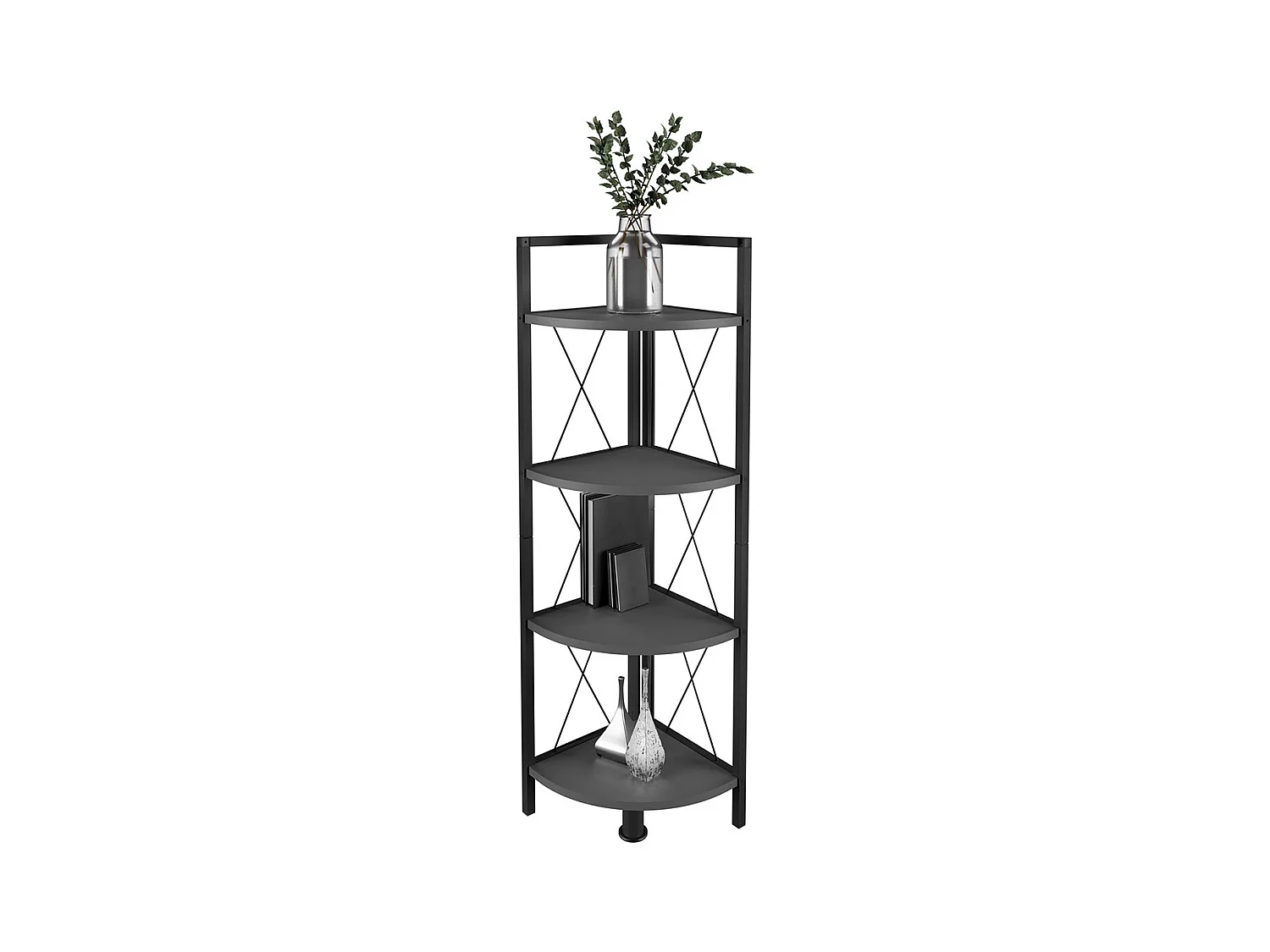 Metal Wood Corner Shelf Books Insasi 4x