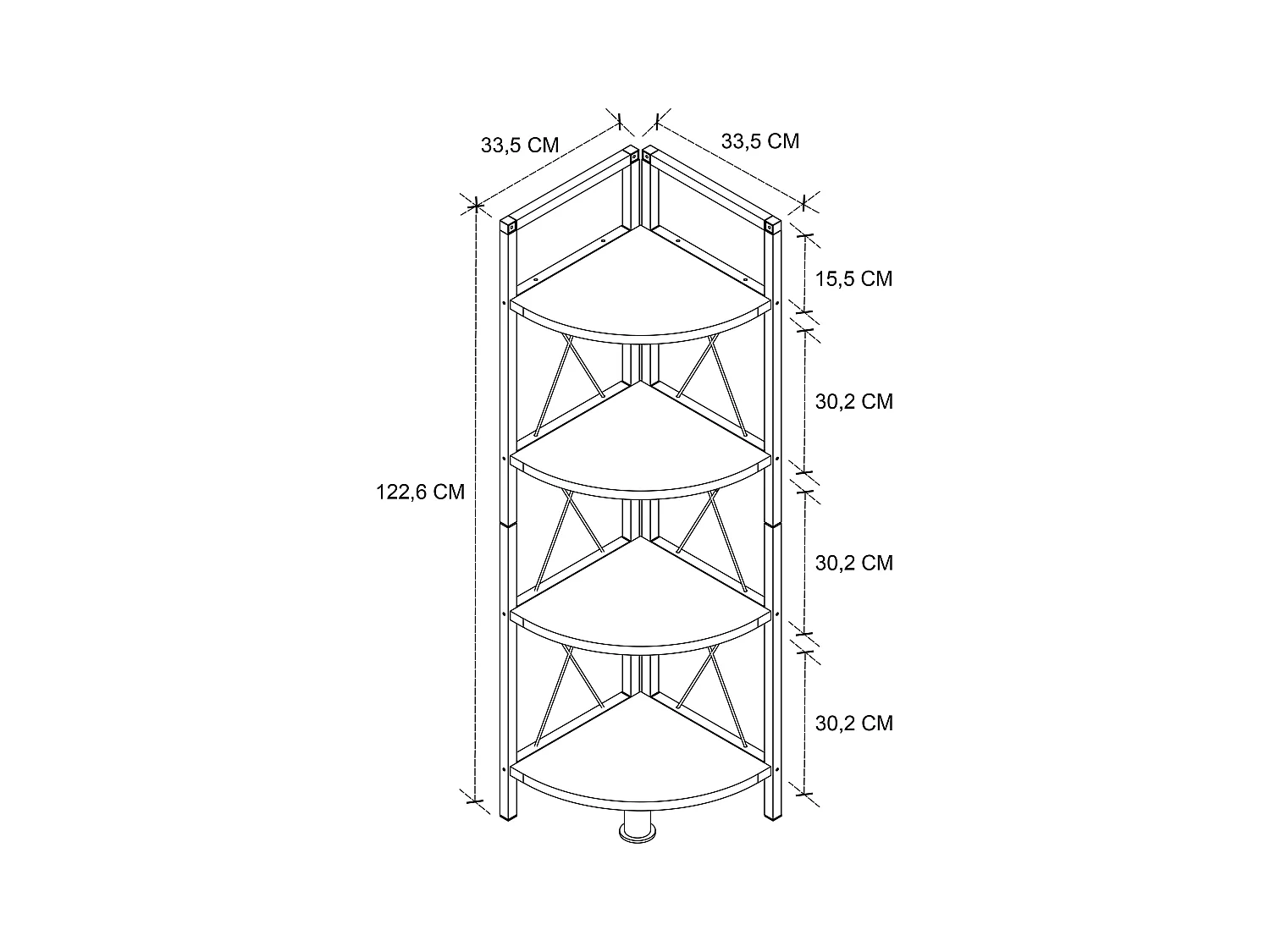 Metal Wood Corner Shelf Books Insasi 4x