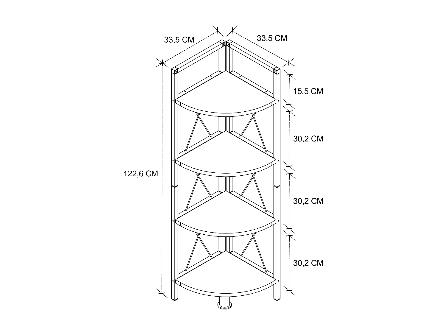 Stand Rack Insasi Anthracite H. 122 x W. 34 x D. 34 cm