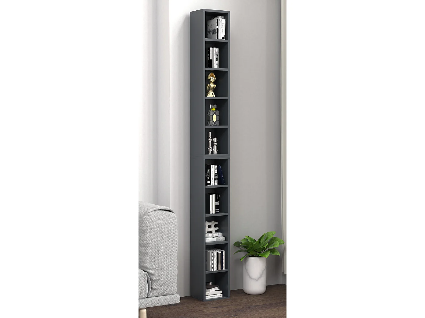 Stand Rack Megosa Anthracite H. 187 x W. 20 x D. 17 cm