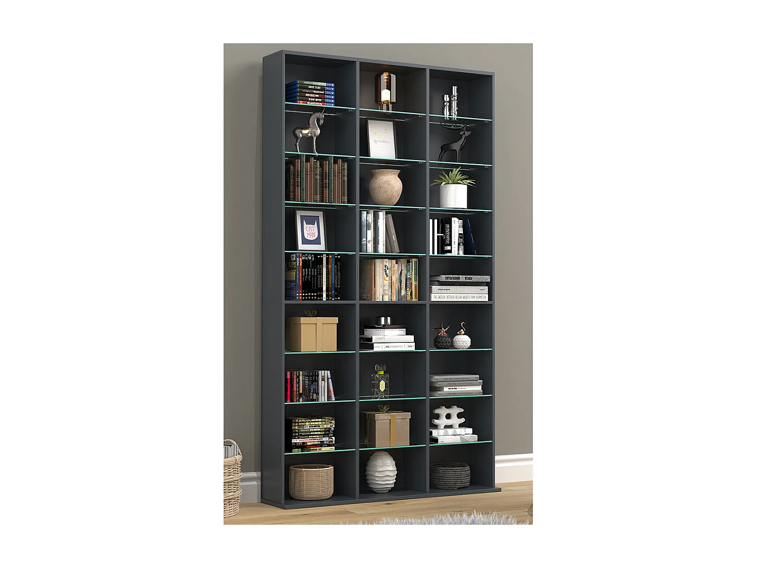 Stand Rack Zilas Anthracite H. 181 x W. 102 x D. 23 cm