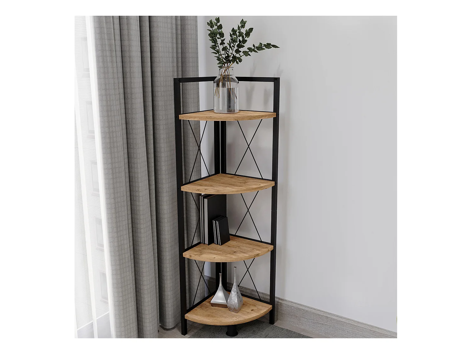 Metalen Hout Hoek Plank Boeken Insasi 4x