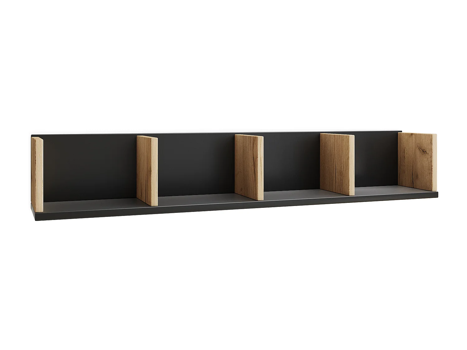 Wall Rack Honsa Black / Honey oak H. 15 x W. 97 x D. 17 cm