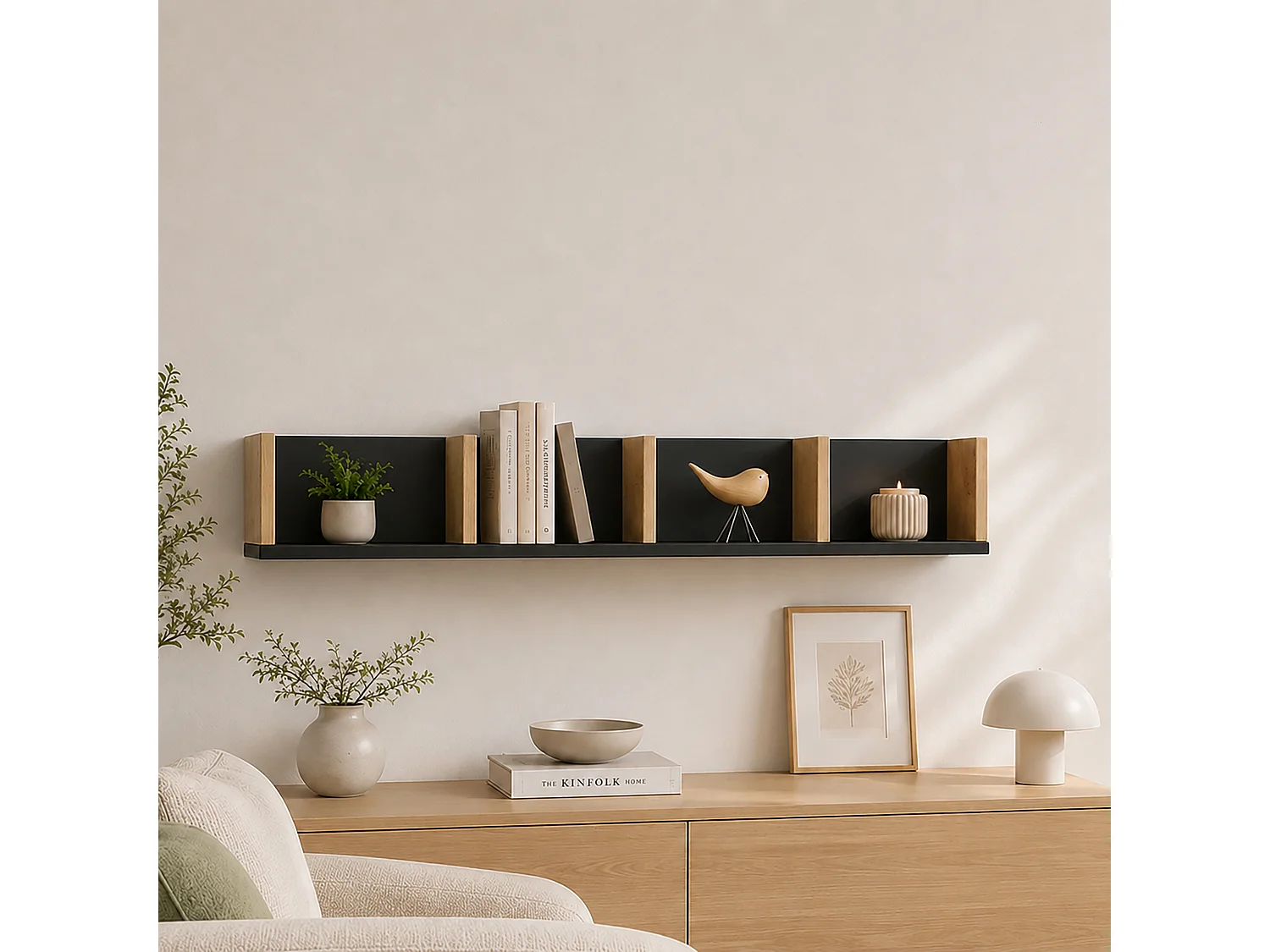 Rack da parete in legno Rack Honsa
