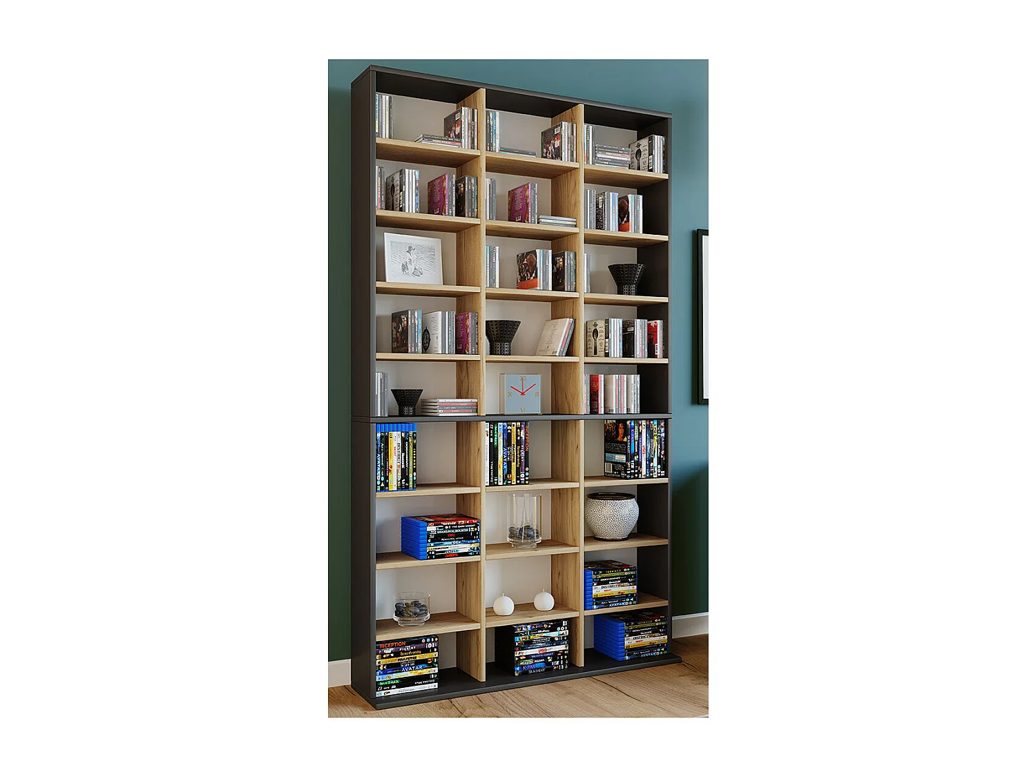 Holz CD DVD Standregal Bücherregal Regal Megosa XL