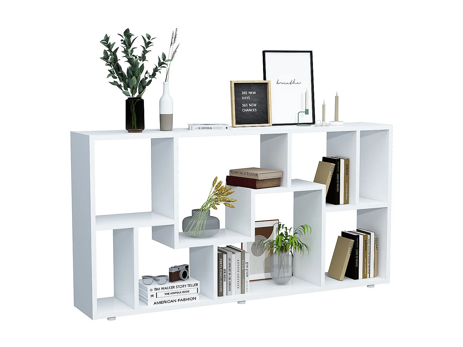 Holz Stand Regal Raumteiler Bücherregal Lanisa L