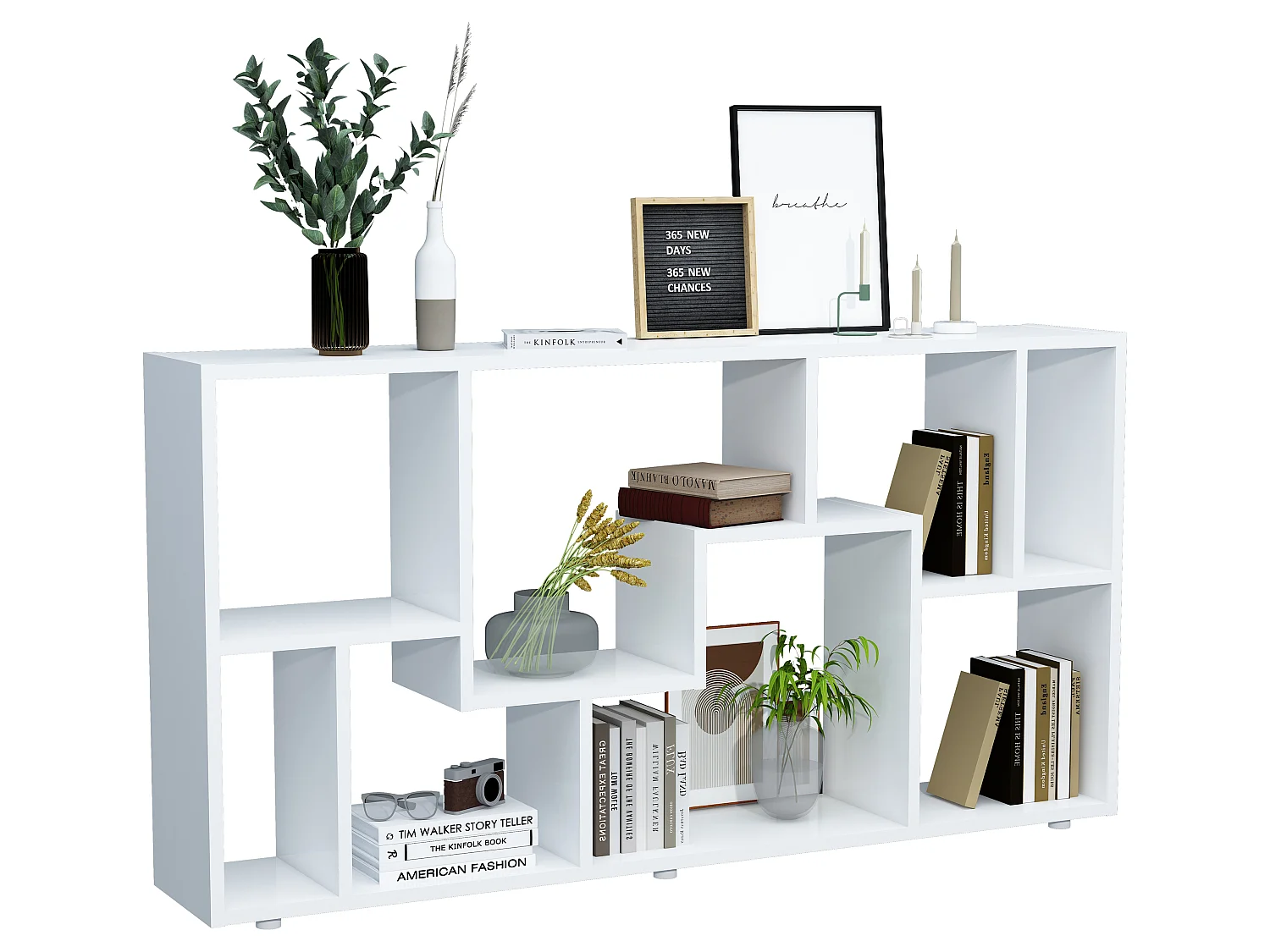 Holz Stand Regal Raumteiler Bücherregal Lanisa L