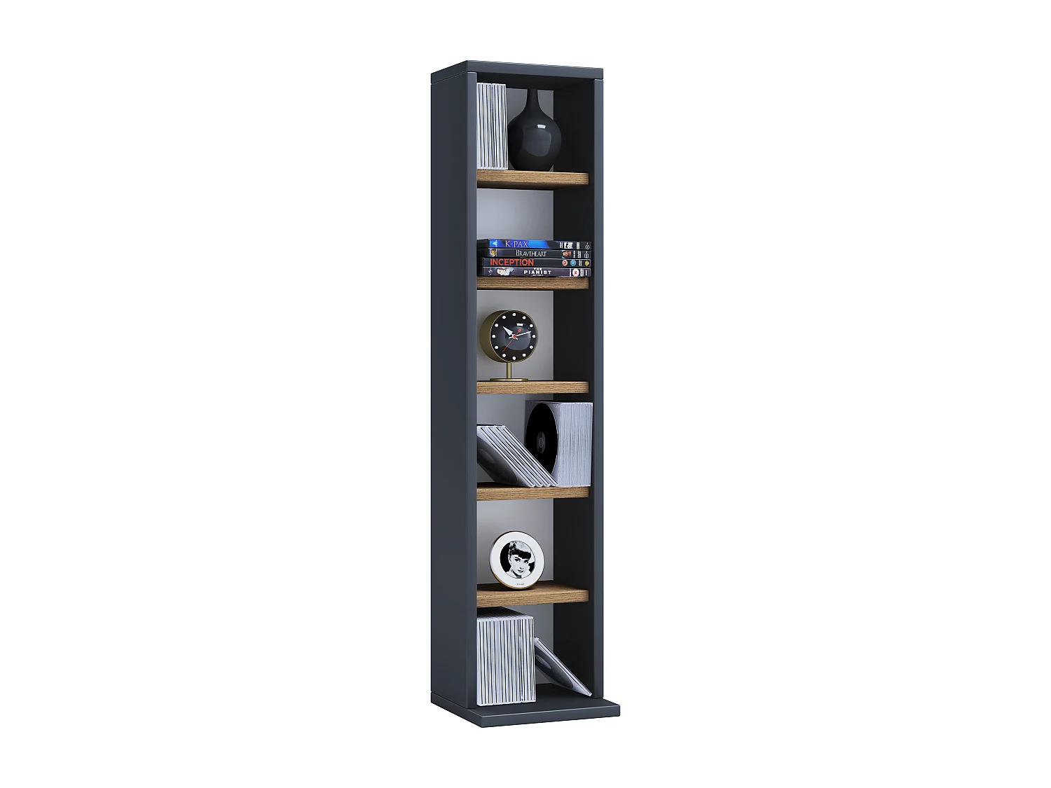 Stand Rack Elementa Anthracite / honey oak H. 92 x W. 21 x D. 20 cm