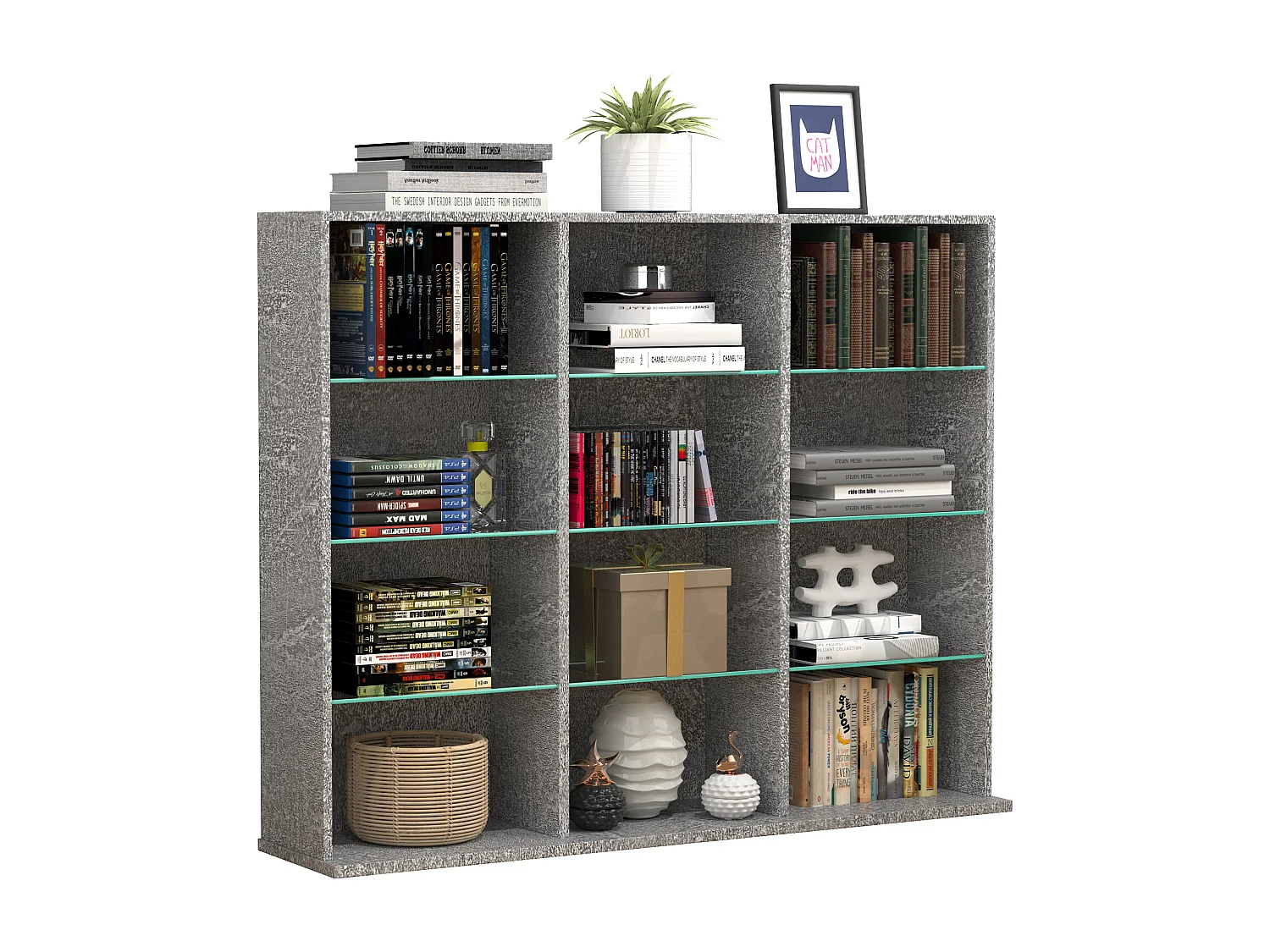 Holz CD DVD Standregal Bücherregal Regal Zilas L