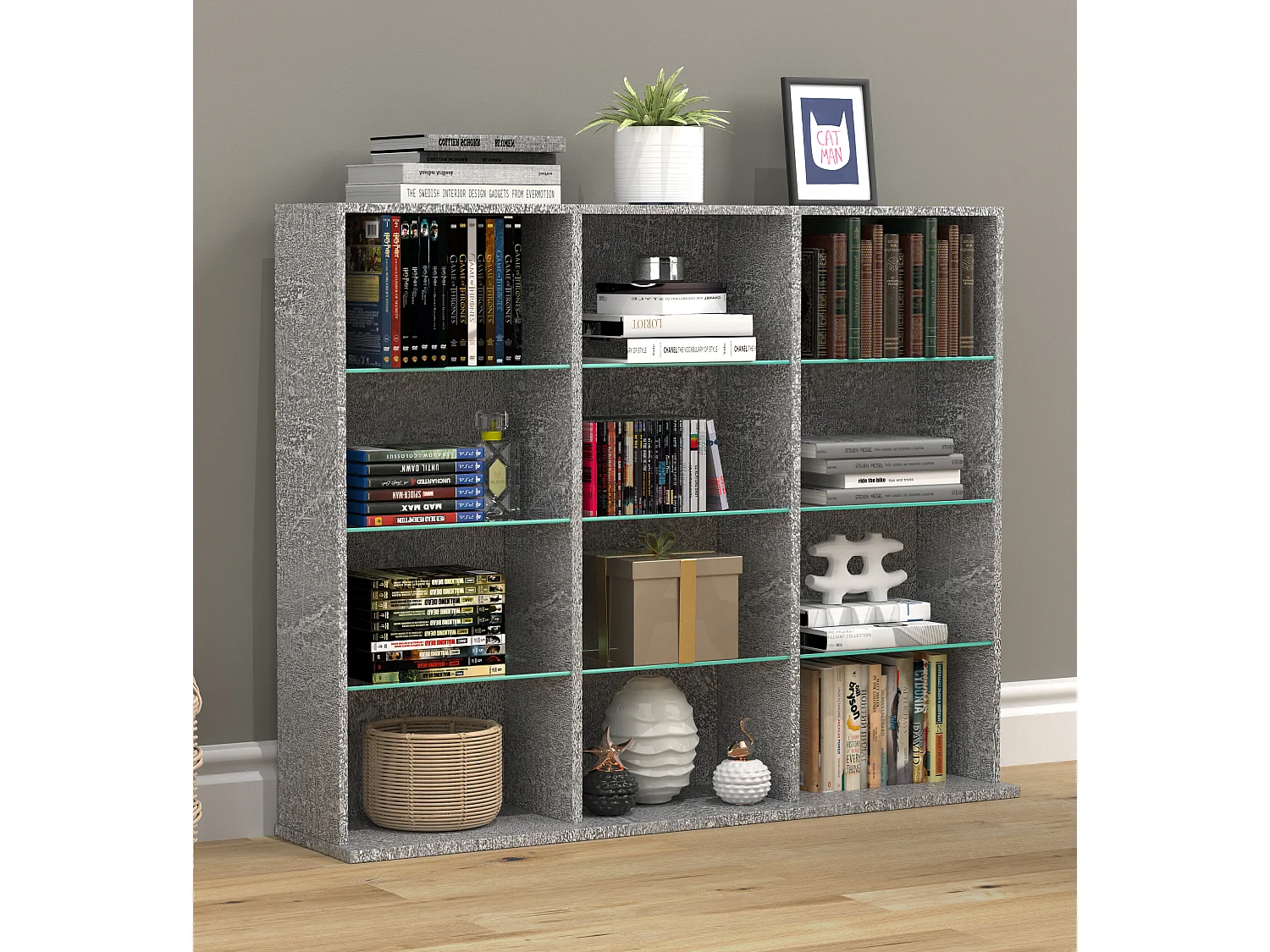 Holz CD DVD Standregal Bücherregal Regal Zilas L