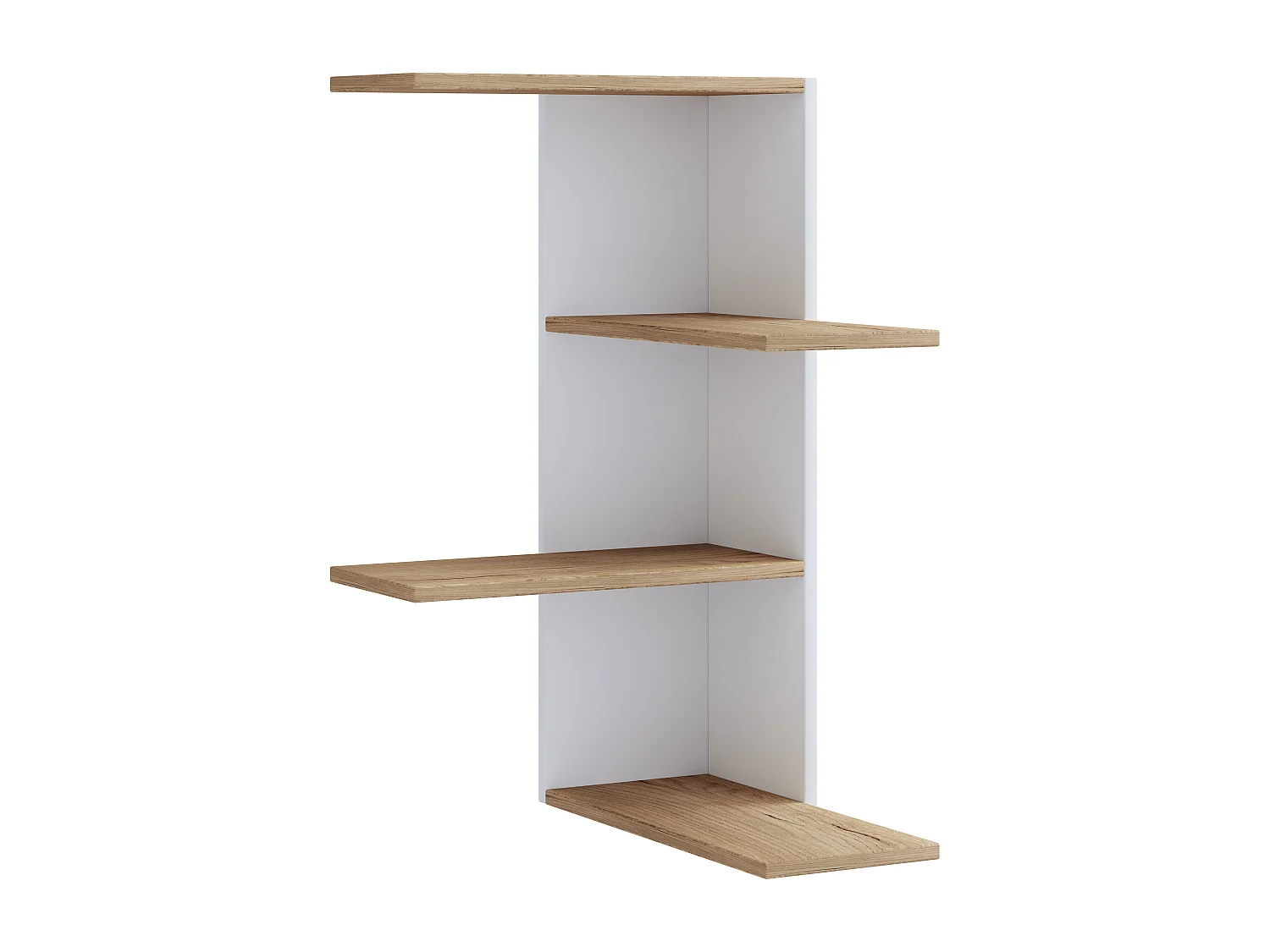 Wall Rack Balos White / Honey oak H. 77 x W. 45 x D. 45 cm