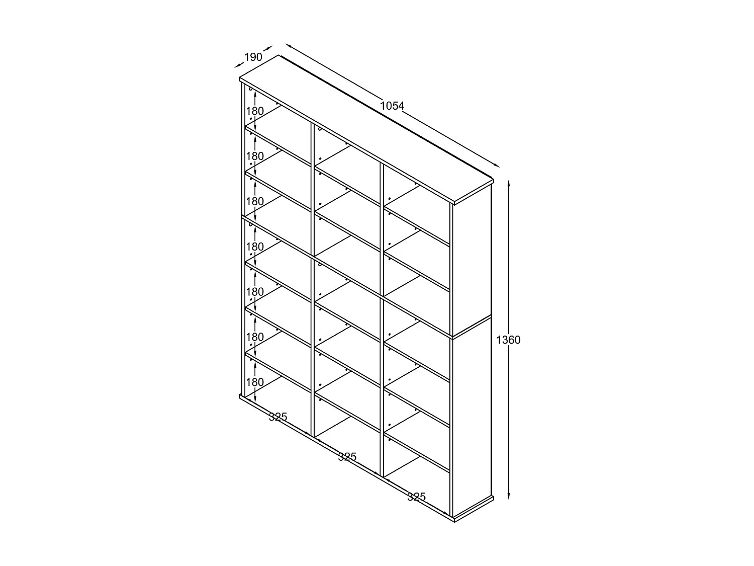 Stand Rack Megosa Book H. 136 x W. 105 x D. 19 cm