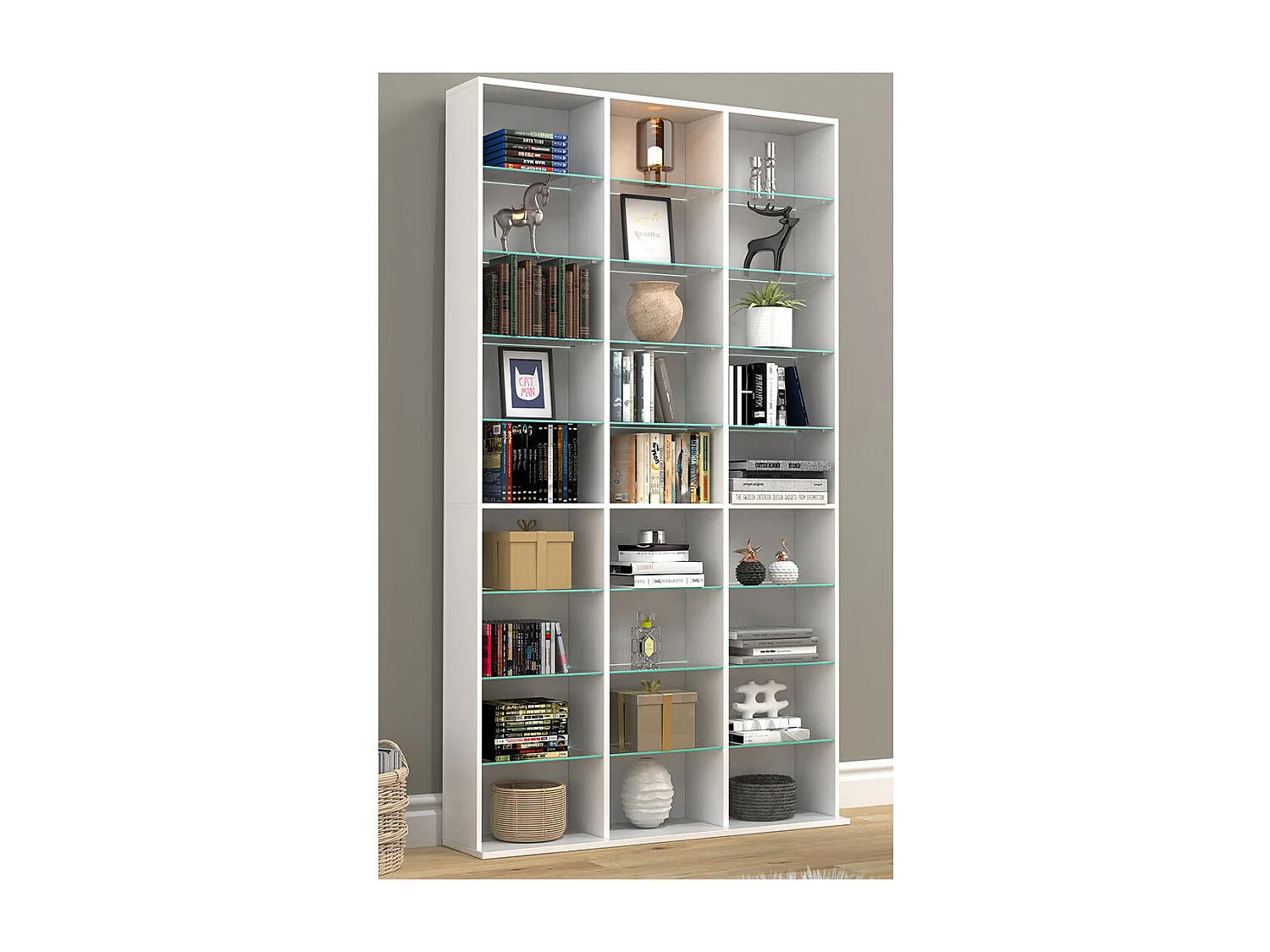 Stand Rack Zilas White H. 181 x W. 102 x D. 23 cm