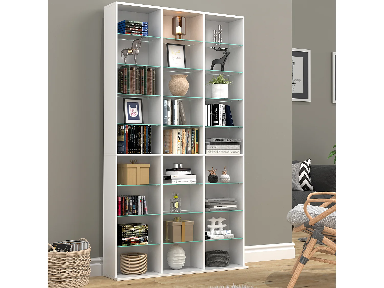 Stand Rack Zilas White H. 181 x W. 102 x D. 23 cm