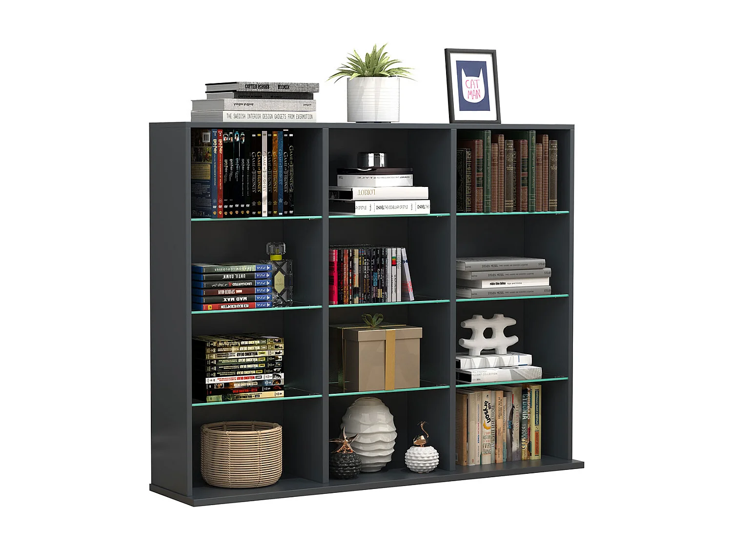 Holz CD DVD Standregal Bücherregal Regal Zilas L