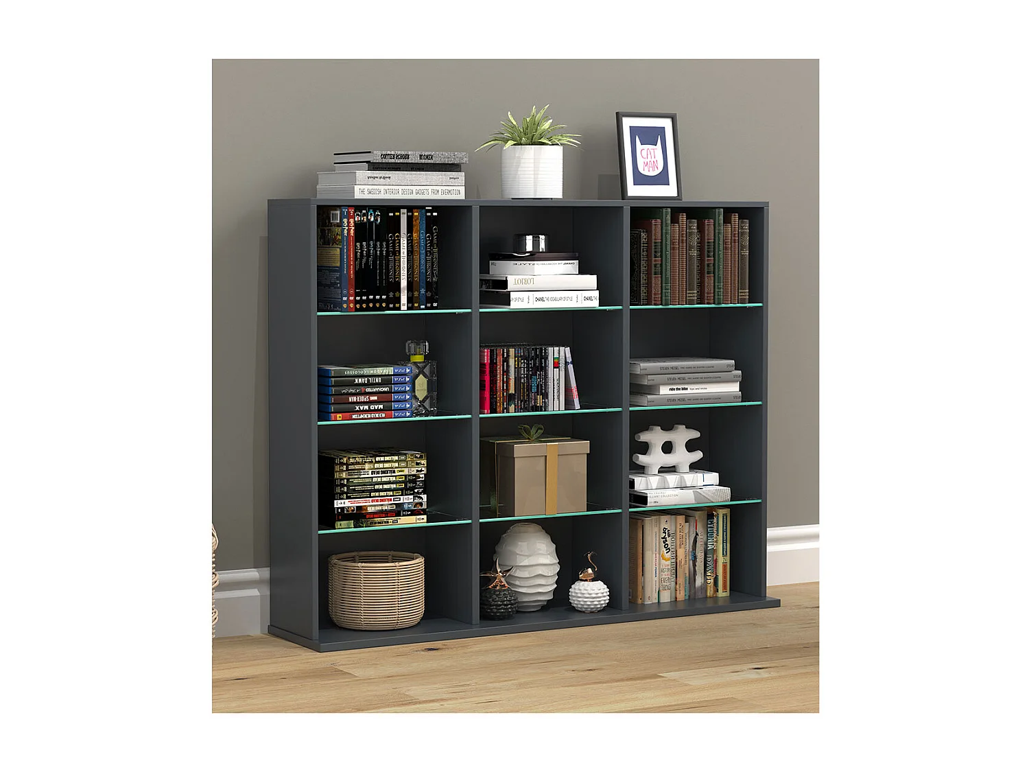 Holz CD DVD Standregal Bücherregal Regal Zilas L