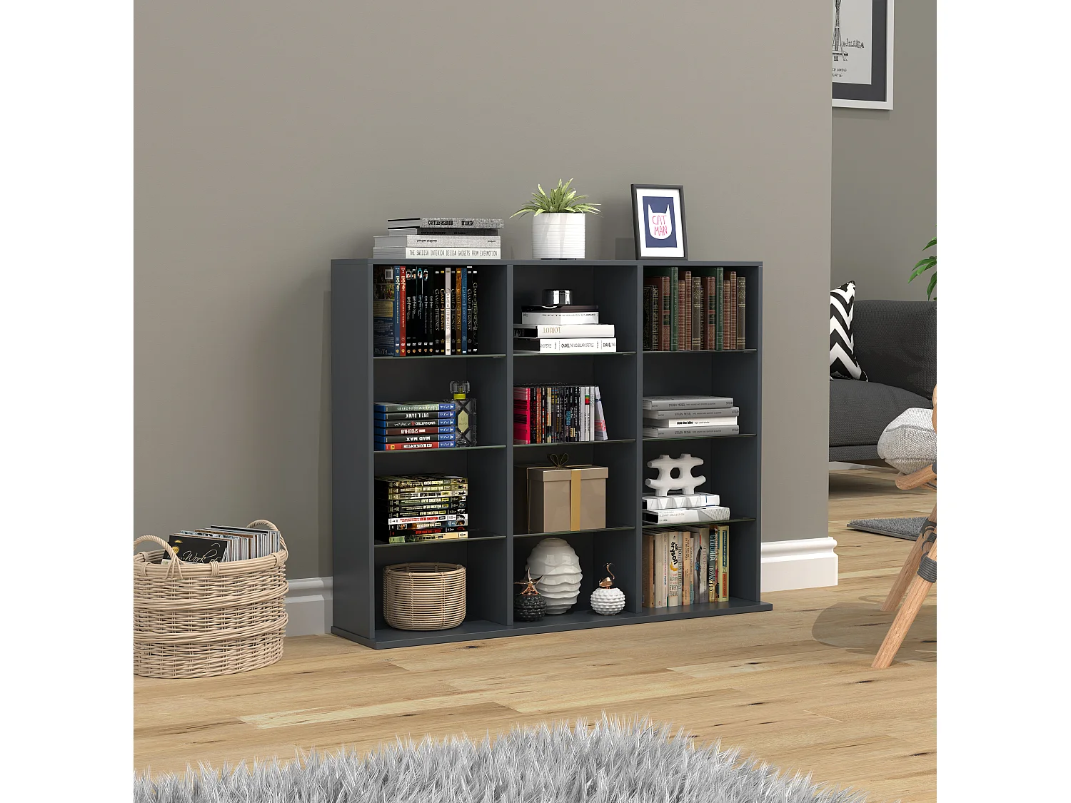 Holz CD DVD Standregal Bücherregal Regal Zilas L