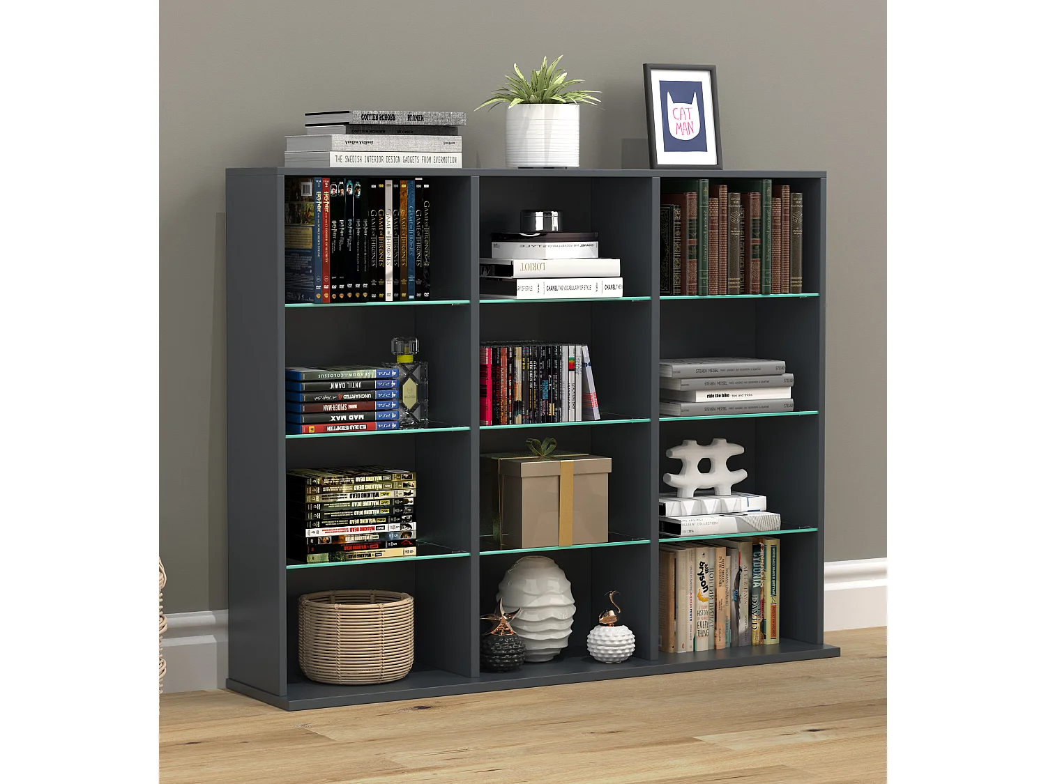 Holz CD DVD Standregal Bücherregal Regal Zilas L