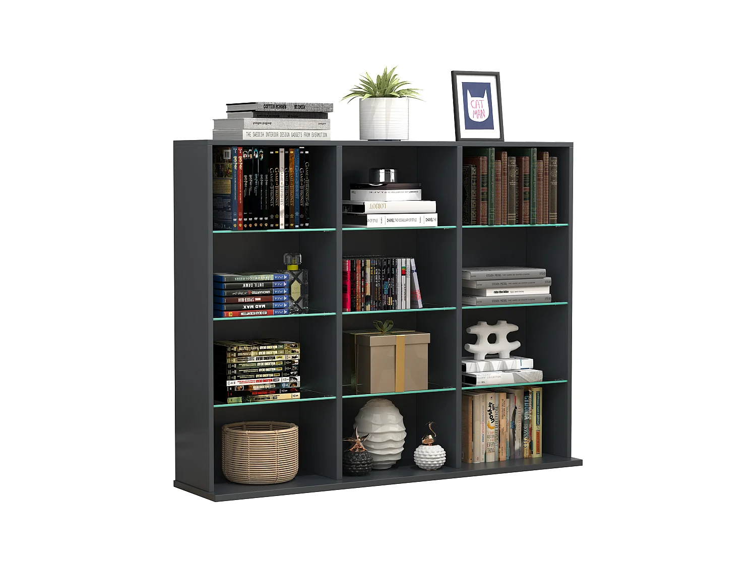 Stand Rack Zilas Anthracite H. 82 x W. 102 x D. 23 cm