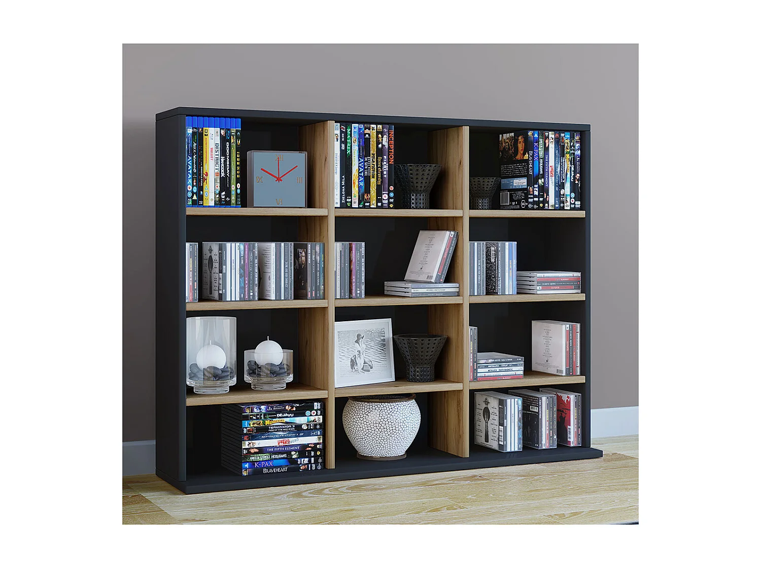 Holz CD DVD Standregal Bücherregal Regal Megosa L